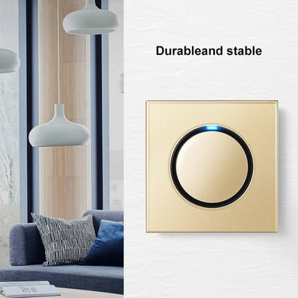 86mm Round LED Tempered Glass Switch Panel, Gold Round Glass, Style:Four Billing Control-garmade.com