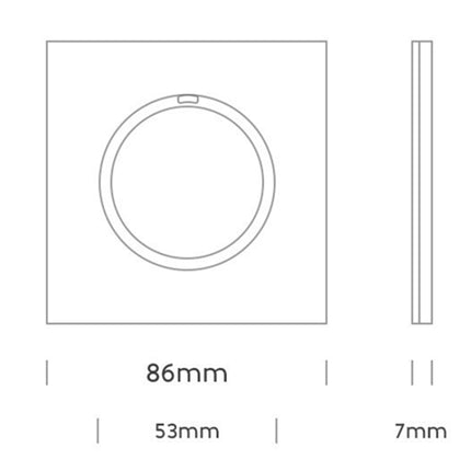 86mm Round LED Tempered Glass Switch Panel, Gold Round Glass, Style:Dual Computer Socket-garmade.com