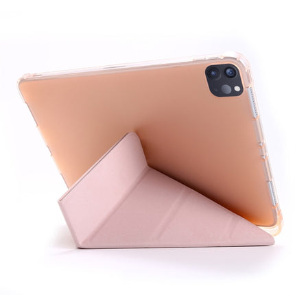 For iPad Pro 11 (2020/2018) / Air 2020 10.9 Multi-folding Horizontal Flip PU Leather + Shockproof TPU Tablet Case with Holder & Pen Slot(Gold)-garmade.com