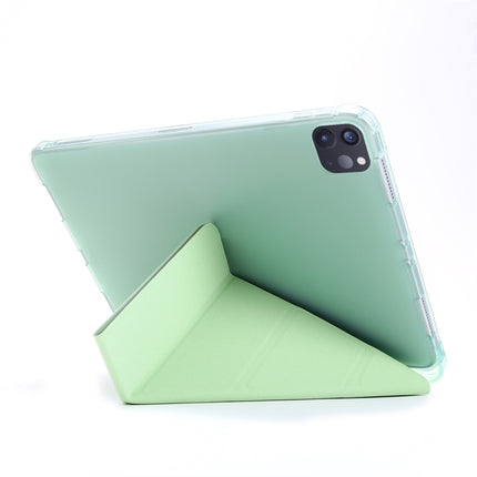For iPad Pro 11 (2020/2018) / Air 2020 10.9 Multi-folding Horizontal Flip PU Leather + Shockproof TPU Tablet Case with Holder & Pen Slot(Green)-garmade.com