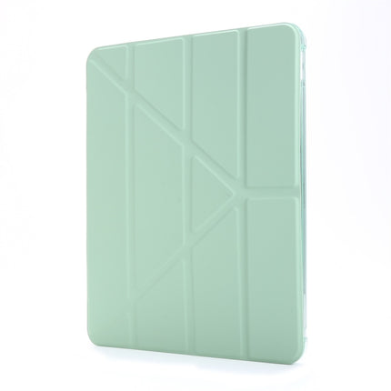 For iPad Pro 12.9 (2020/2018) Multi-folding Horizontal Flip PU Leather + Shockproof TPU Case with Holder & Pen Slot(Green)-garmade.com