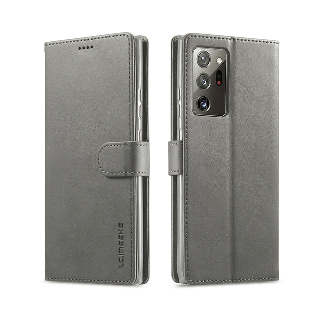 For Samsung Galaxy Note 20 Ultra LC.IMEEKE Calf Texture Horizontal Flip Leather Case, with Holder & Card Slots & Wallet(Grey)-garmade.com