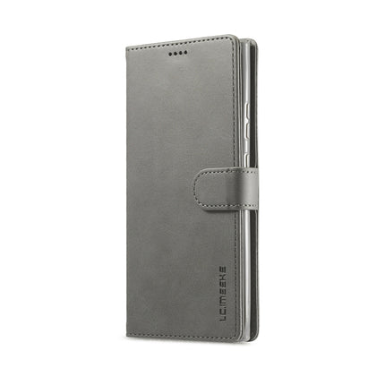 For Samsung Galaxy Note 20 Ultra LC.IMEEKE Calf Texture Horizontal Flip Leather Case, with Holder & Card Slots & Wallet(Grey)-garmade.com
