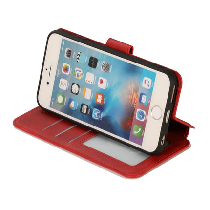 For iPhone 6 / 6s Calf Texture Magnetic Buckle Horizontal Flip Leather Case with Holder & Card Slots & Wallet & Photo Frame(Red)-garmade.com