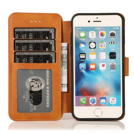 For iPhone 6 / 6s Calf Texture Magnetic Buckle Horizontal Flip Leather Case with Holder & Card Slots & Wallet & Photo Frame(Khaki)-garmade.com