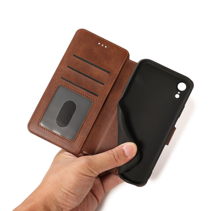 For iPhone XR Calf Texture Magnetic Buckle Horizontal Flip Leather Case with Holder & Card Slots & Wallet & Photo Frame(Black)-garmade.com