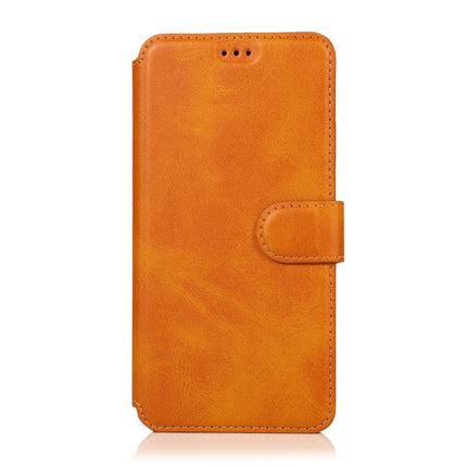 For iPhone XR Calf Texture Magnetic Buckle Horizontal Flip Leather Case with Holder & Card Slots & Wallet & Photo Frame(Khaki)-garmade.com