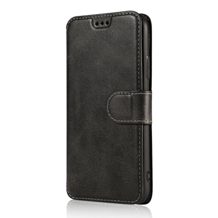 For iPhone XS Max Calf Texture Magnetic Buckle Horizontal Flip Leather Case with Holder & Card Slots & Wallet & Photo Frame(Black)-garmade.com