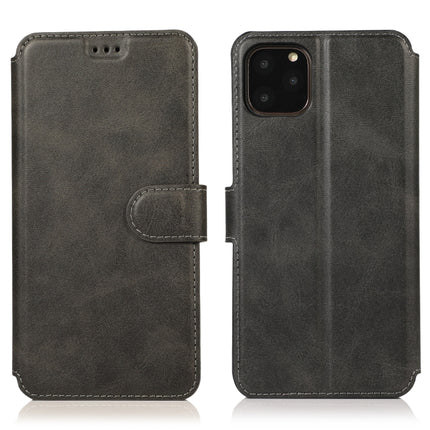 For iPhone 12 mini Calf Texture Magnetic Buckle Horizontal Flip Leather Case with Holder & Card Slots & Wallet & Photo Frame(Black)-garmade.com
