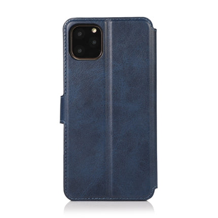For iPhone 12 mini Calf Texture Magnetic Buckle Horizontal Flip Leather Case with Holder & Card Slots & Wallet & Photo Frame(Blue)-garmade.com