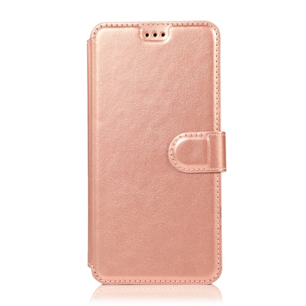 For iPhone 12 mini Calf Texture Magnetic Buckle Horizontal Flip Leather Case with Holder & Card Slots & Wallet & Photo Frame(Rose Gold)-garmade.com