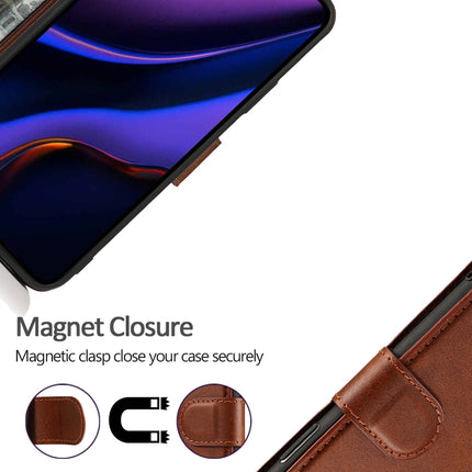 For iPhone 12 mini Calf Texture Magnetic Buckle Horizontal Flip Leather Case with Holder & Card Slots & Wallet & Photo Frame(Brown)-garmade.com