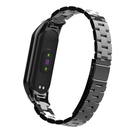 For Xiaomi Mi Band 5 Double Spring Solid Three Stainless Steel Solid Color Strap(Black)-garmade.com