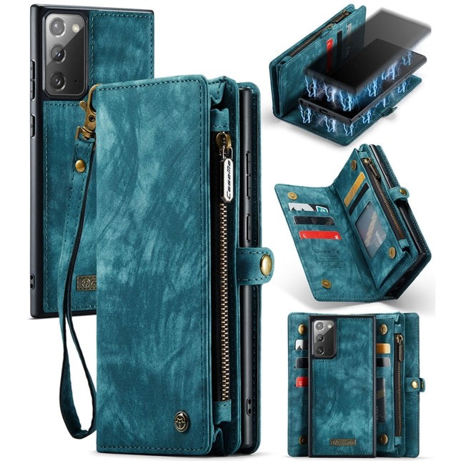 For Samsung Galaxy Note20 CaseMe-008 Detachable Multifunctional Horizontal Flip Leather Case with Card Slot & Holder & Zipper Wallet & Photo Frame(Blue)-garmade.com