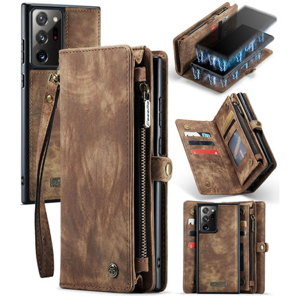 For Samsung Galaxy Note20 Ultra CaseMe-008 Detachable Multifunctional Horizontal Flip Leather Case with Card Slot & Holder & Zipper Wallet & Photo Frame(Brown)-garmade.com