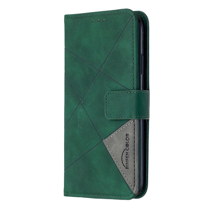 For iPhone 11 Rhombus Texture Magnetic Buckle Horizontal Flip Leather Case with Holder & Card Slots & Wallet & Photo Frame(Green)-garmade.com