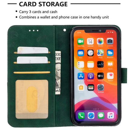 For iPhone 11 Rhombus Texture Magnetic Buckle Horizontal Flip Leather Case with Holder & Card Slots & Wallet & Photo Frame(Green)-garmade.com