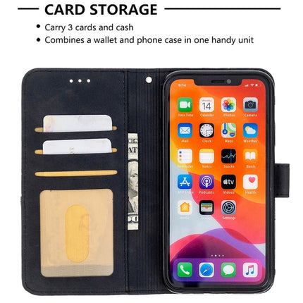 For iPhone 11 Rhombus Texture Magnetic Buckle Horizontal Flip Leather Case with Holder & Card Slots & Wallet & Photo Frame(Black)-garmade.com