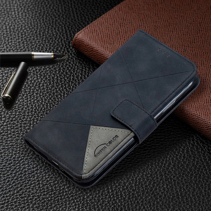 For iPhone 11 Rhombus Texture Magnetic Buckle Horizontal Flip Leather Case with Holder & Card Slots & Wallet & Photo Frame(Black)-garmade.com