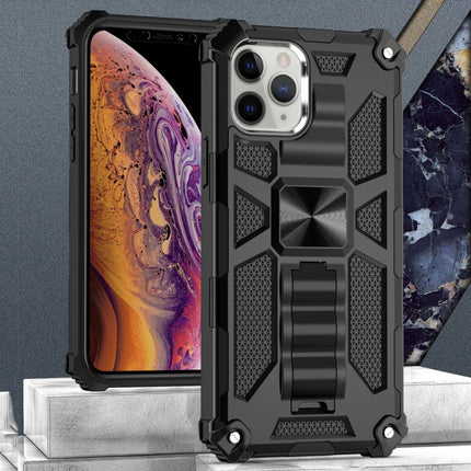 For iPhone 12 mini Armor Shockproof TPU + PC Magnetic Protective Case with Holder(Black)-garmade.com