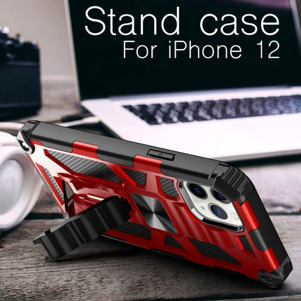 For iPhone 12 mini Armor Shockproof TPU + PC Magnetic Protective Case with Holder(Rose Gold)-garmade.com