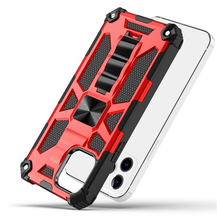 For iPhone 12 mini Armor Shockproof TPU + PC Magnetic Protective Case with Holder(Red)-garmade.com