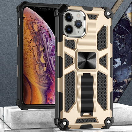 For iPhone 12 mini Armor Shockproof TPU + PC Magnetic Protective Case with Holder(Gold)-garmade.com