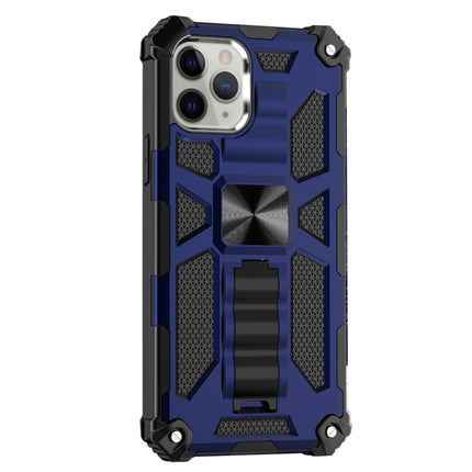 For iPhone 12 mini Armor Shockproof TPU + PC Magnetic Protective Case with Holder(Blue)-garmade.com