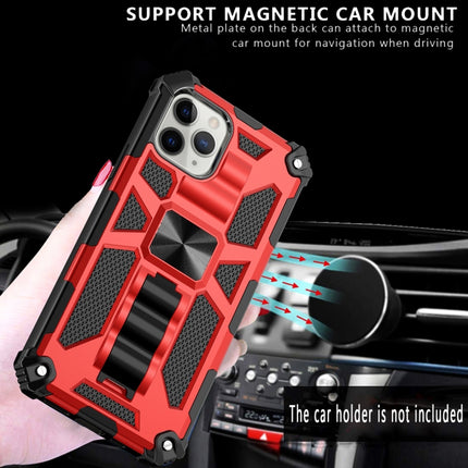 For iPhone 12 mini Armor Shockproof TPU + PC Magnetic Protective Case with Holder(Blue)-garmade.com