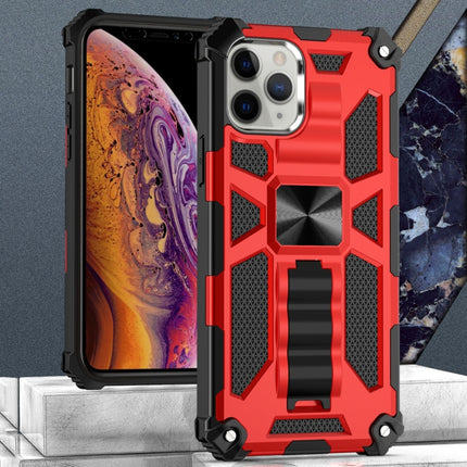 For iPhone 12 / 12 Pro Armor Shockproof TPU + PC Magnetic Protective Case with Holder(Red)-garmade.com
