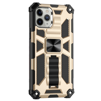 For iPhone 12 / 12 Pro Armor Shockproof TPU + PC Magnetic Protective Case with Holder(Gold)-garmade.com