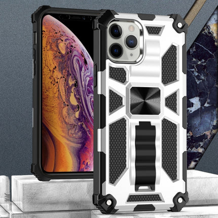 For iPhone 12 / 12 Pro Armor Shockproof TPU + PC Magnetic Protective Case with Holder(Silver)-garmade.com