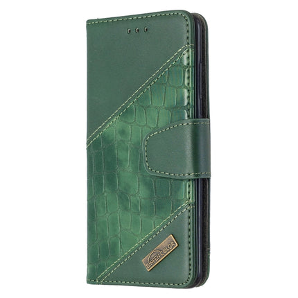 For Samsung Galaxy S20 Matching Color Crocodile Texture Horizontal Flip PU Leather Case with Wallet & Holder & Card Slots(Green)-garmade.com