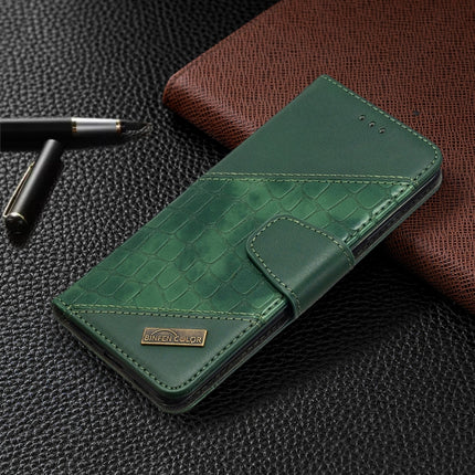 For Samsung Galaxy S20 Matching Color Crocodile Texture Horizontal Flip PU Leather Case with Wallet & Holder & Card Slots(Green)-garmade.com