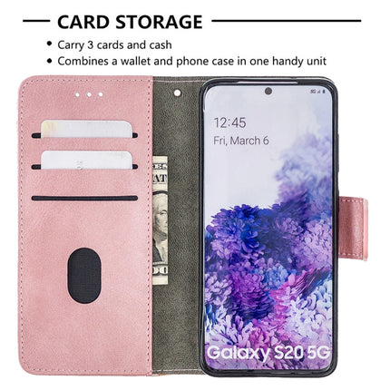 For Samsung Galaxy S20 Matching Color Crocodile Texture Horizontal Flip PU Leather Case with Wallet & Holder & Card Slots(Rose Gold)-garmade.com