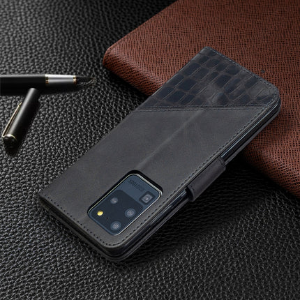 For Samsung Galaxy S20 Ultra Matching Color Crocodile Texture Horizontal Flip PU Leather Case with Wallet & Holder & Card Slots(Black)-garmade.com