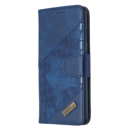 For Samsung Galaxy S20 Ultra Matching Color Crocodile Texture Horizontal Flip PU Leather Case with Wallet & Holder & Card Slots(Blue)-garmade.com