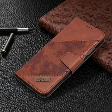 For Samsung Galaxy S20 Ultra Matching Color Crocodile Texture Horizontal Flip PU Leather Case with Wallet & Holder & Card Slots(Brown)-garmade.com