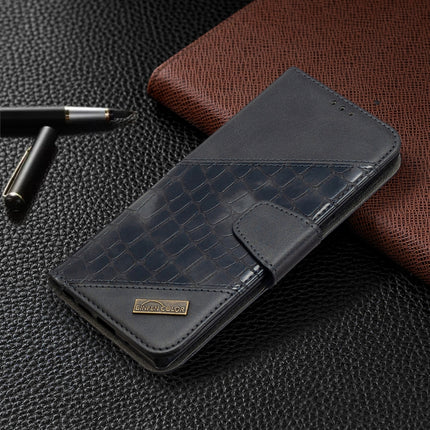 For Samsung Galaxy Note20 Matching Color Crocodile Texture Horizontal Flip PU Leather Case with Wallet & Holder & Card Slots(Black)-garmade.com