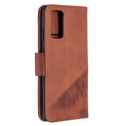 For Samsung Galaxy Note20 Matching Color Crocodile Texture Horizontal Flip PU Leather Case with Wallet & Holder & Card Slots(Brown)-garmade.com