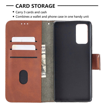 For Samsung Galaxy Note20 Matching Color Crocodile Texture Horizontal Flip PU Leather Case with Wallet & Holder & Card Slots(Brown)-garmade.com