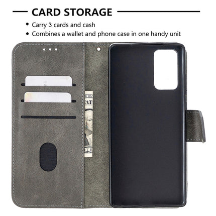 For Samsung Galaxy Note20 Matching Color Crocodile Texture Horizontal Flip PU Leather Case with Wallet & Holder & Card Slots(Grey)-garmade.com