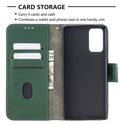 For Samsung Galaxy Note20 Matching Color Crocodile Texture Horizontal Flip PU Leather Case with Wallet & Holder & Card Slots(Green)-garmade.com