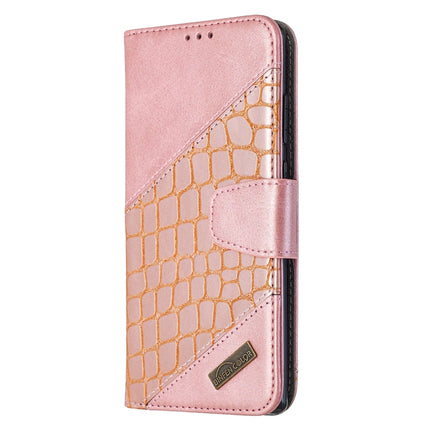 For Samsung Galaxy Note20 Matching Color Crocodile Texture Horizontal Flip PU Leather Case with Wallet & Holder & Card Slots(Rose Gold)-garmade.com