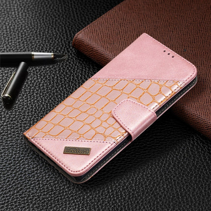 For Samsung Galaxy Note20 Matching Color Crocodile Texture Horizontal Flip PU Leather Case with Wallet & Holder & Card Slots(Rose Gold)-garmade.com