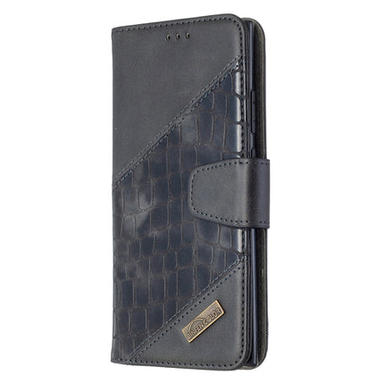 For Samsung Galaxy Note20 Ultra Matching Color Crocodile Texture Horizontal Flip PU Leather Case with Wallet & Holder & Card Slots(Black)-garmade.com