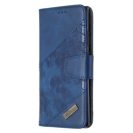 For Samsung Galaxy Note20 Ultra Matching Color Crocodile Texture Horizontal Flip PU Leather Case with Wallet & Holder & Card Slots(Blue)-garmade.com