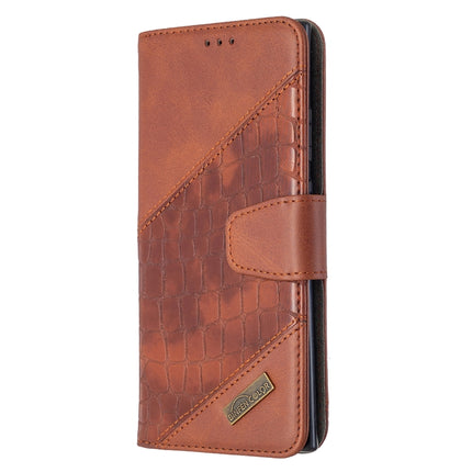 For Samsung Galaxy Note20 Ultra Matching Color Crocodile Texture Horizontal Flip PU Leather Case with Wallet & Holder & Card Slots(Brown)-garmade.com
