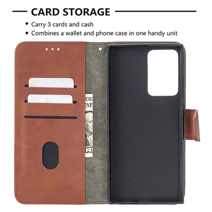 For Samsung Galaxy Note20 Ultra Matching Color Crocodile Texture Horizontal Flip PU Leather Case with Wallet & Holder & Card Slots(Brown)-garmade.com