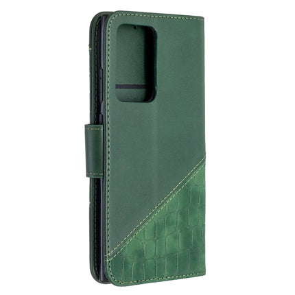For Samsung Galaxy Note20 Ultra Matching Color Crocodile Texture Horizontal Flip PU Leather Case with Wallet & Holder & Card Slots(Green)-garmade.com